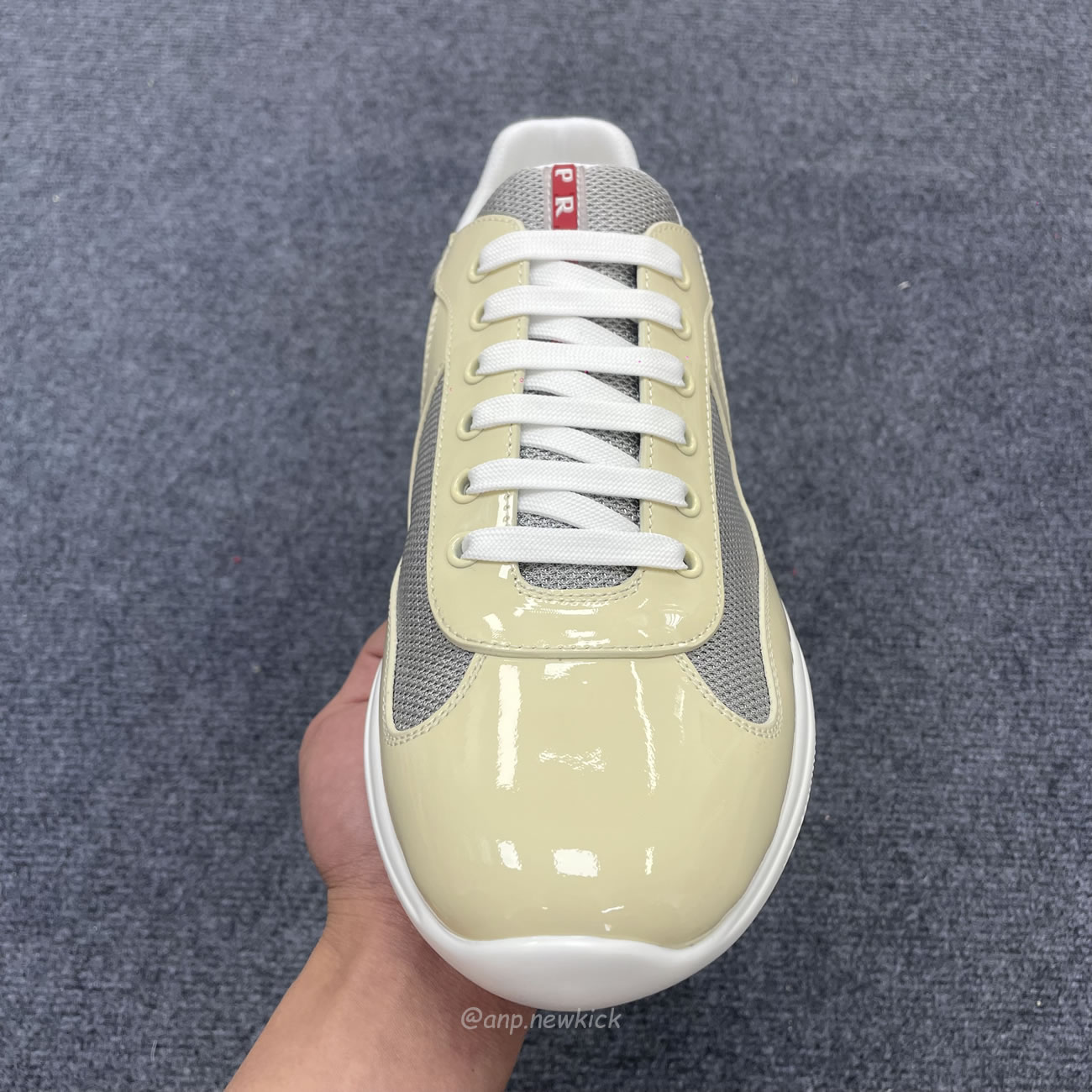 Prada Americas Cup Low Top Beige Sneakers (6) - www.newkick.vip